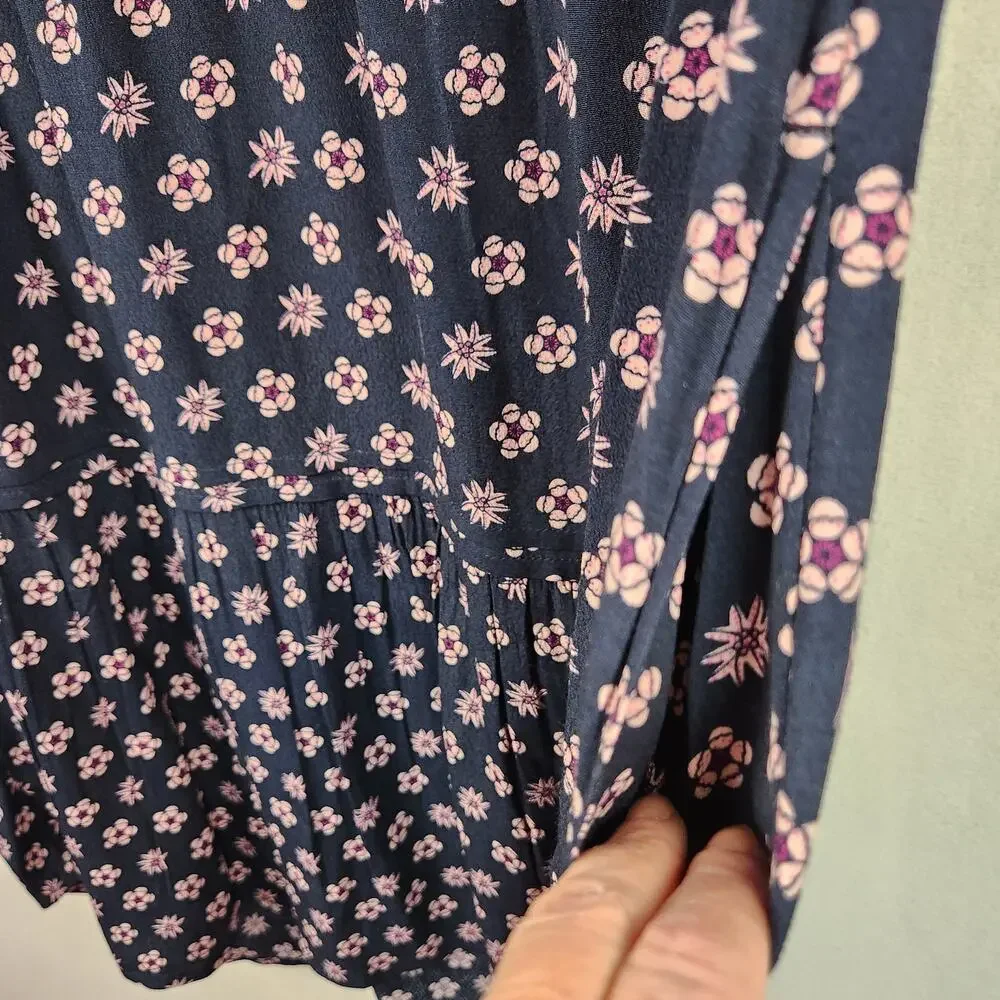 Scotch & Soda Dress Girls SZ 14 Park In Bloom Floral Maxi Dress Blue Long Sleeve